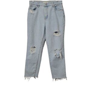 PacSun High Waist Cropped Raw Hem Mom Jean